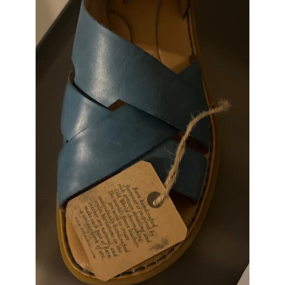 BORN ITHICA TEAL LUGUNA (GREEN) LEATHER FLATS SZ 8 - Picture 6 of 6